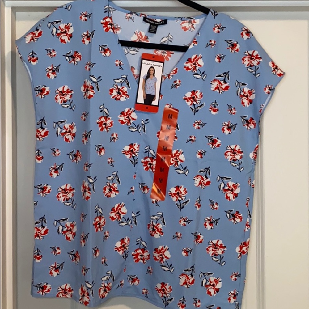 Hilary Radley Short Sleeve Blouse NWT